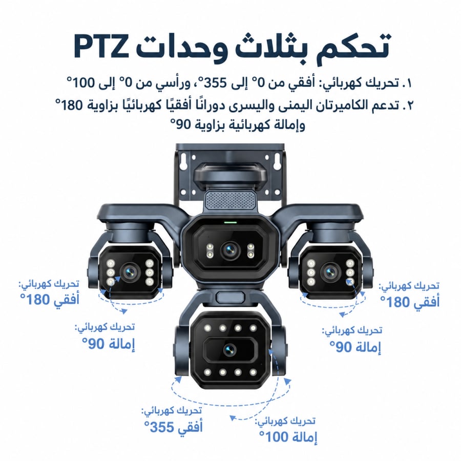 كاميرا M12 متعددة العدسات بالطاقة الشمسية زوم 12X