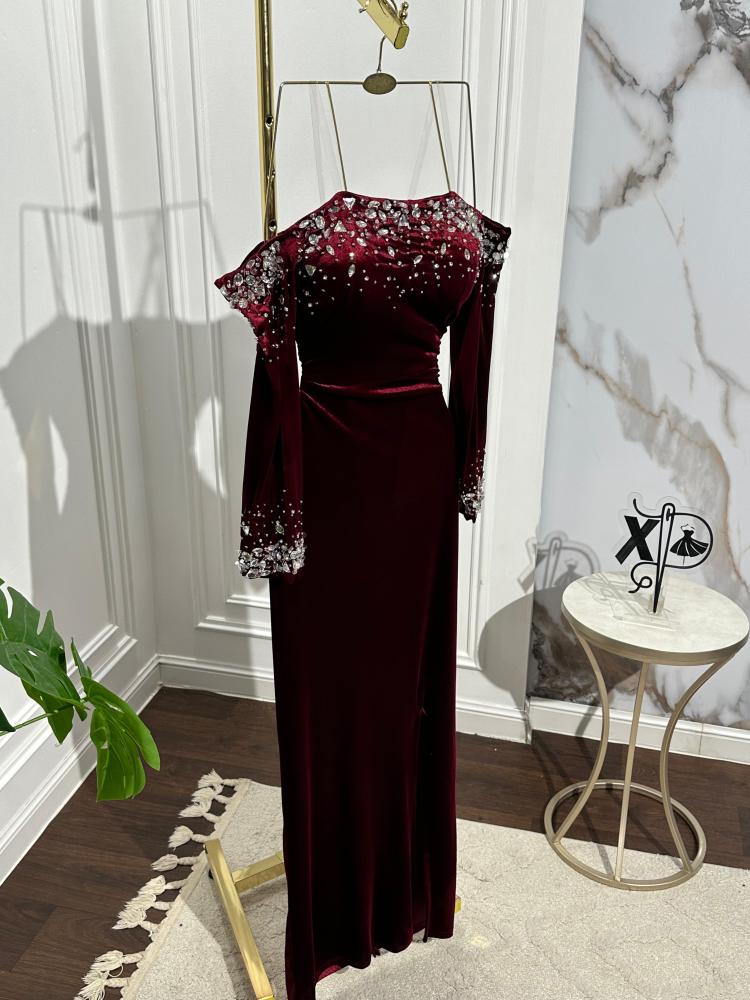 فستان سهره مخمل استرتش
