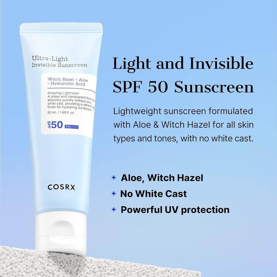 Couscous Ultra-Light Invisible Transparent Sunscreen with SPF 50 - 50 ml