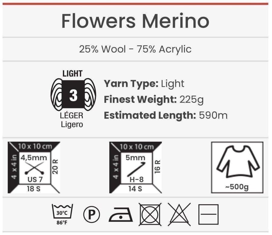 خيط فلورز ميرينو الشتوي 542 YarnArt Flowers Merino