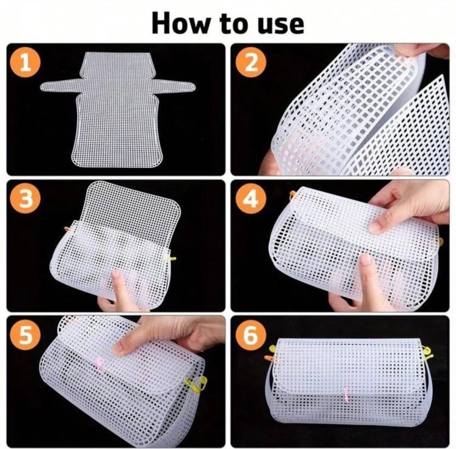 شبك كنفة بلاستيك لصناعة الشنط – ابيض / اسود