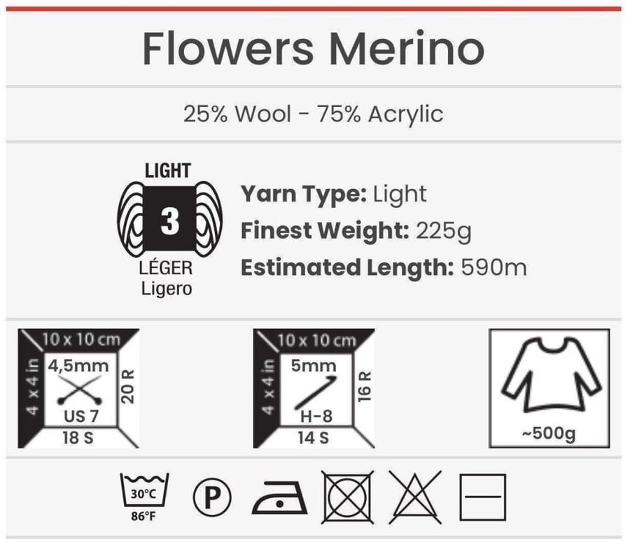 خيط فلورز ميرينو الشتوي 537 YarnArt Flowers Merino