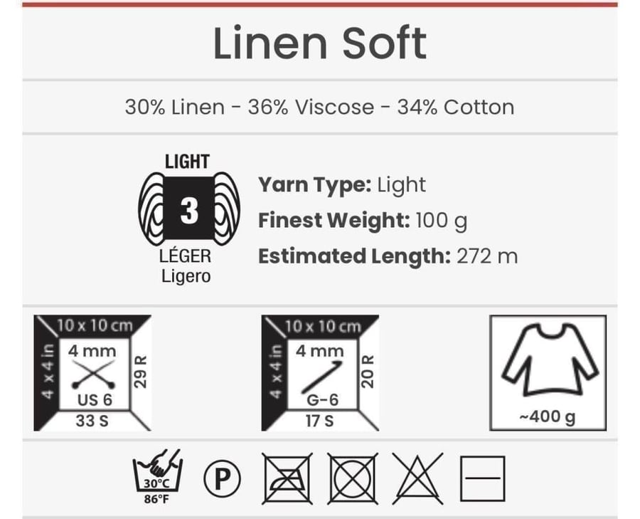 لينن سوفت 7404 YarnArt Linen Soft