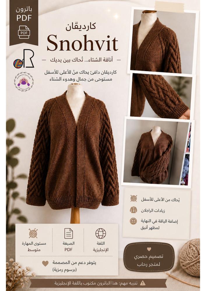 باترون كارديقان Snohvit