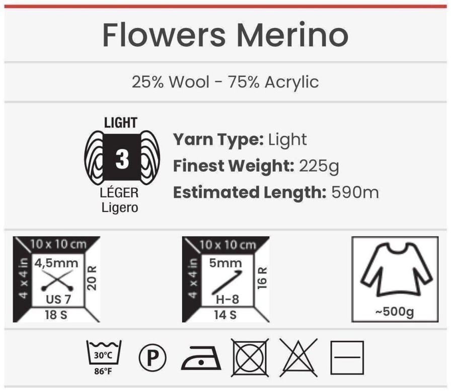 خيط فلورز ميرينو الشتوي 538 YarnArt Flowers Merino