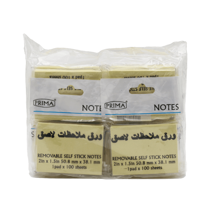 ورق ملاحظات اصفر بريما ٣٨.١*٥٠.٨ ملم