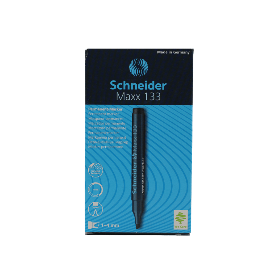 Schneider 133 Bx/10 pcs Permanent Marker Black -SN113301 ماركر مشطوف لون اسود