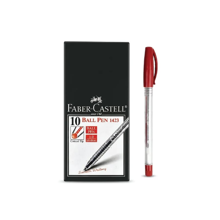 طقم اقلام حبر جاف Faber Castell 1423 عشرة اقلام سن سبعة اعشار الأصلي