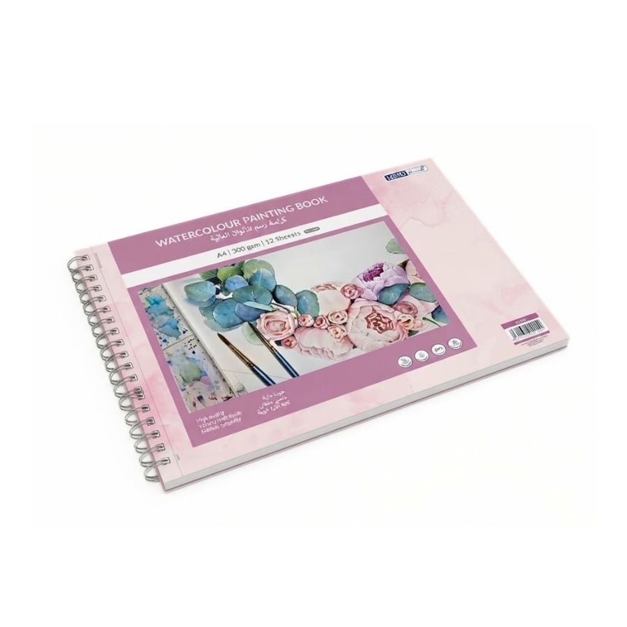كراسة رسم ألوان مائية A4 من لينو 300 gsm - 12 ورقة