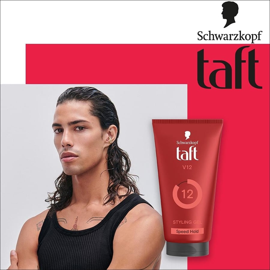 شوارزكوف، taft V12 جل تصفيف الشعر، لطيف على الشعر وفروة الرأس، سريع الجفاف - 150 مل