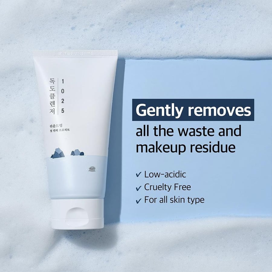 Round Lab, 1025 Dokdo Cleanser, Purifies & Removes Excess Sebum without Over-drying, Maintains a Healthy Moisture Balance, for All Skin Types - 150 ml