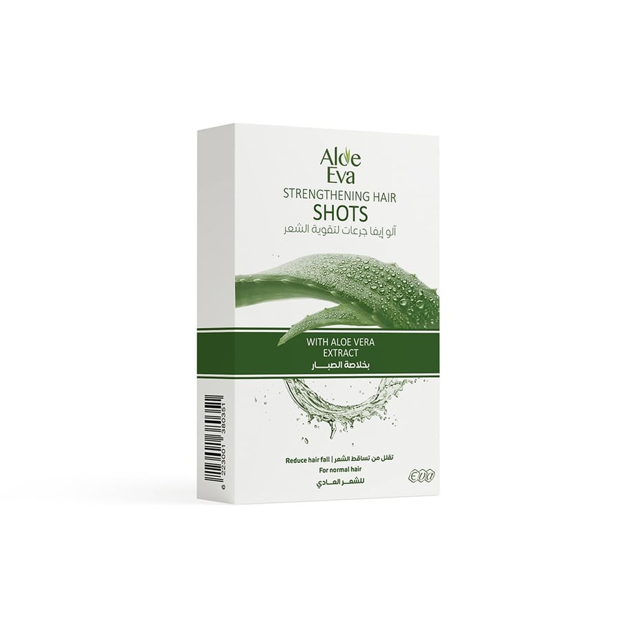Aloe Eva, Hair Strengthening Shots, with Aloe Vera Extract, Reduce Hair Fall, for Normal Hair - 15 ml x 4 Shots