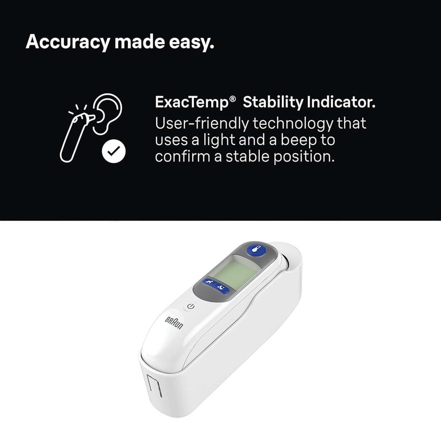 براون، +7 ThermoScan مقياس حرارة عن طريق الأذن، مع الوضع الليلي - الإصدار الجديد