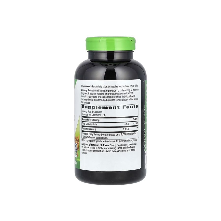 نيتشرز واي، بذور الحلبة، 1220 ملجم، مكمل غذائي - 320 كبسولة نباتية