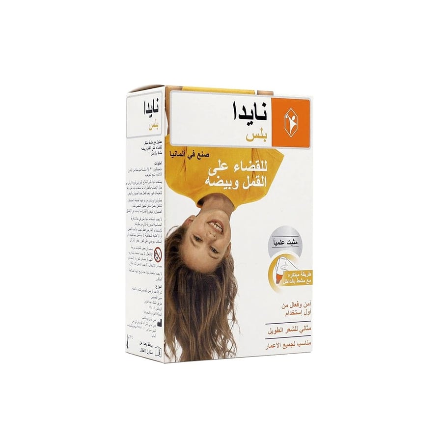 نايدا، محلول مع مشط مبتكر للقضاء على القمل وبيضه (مشط بالداخل) - 100 مل