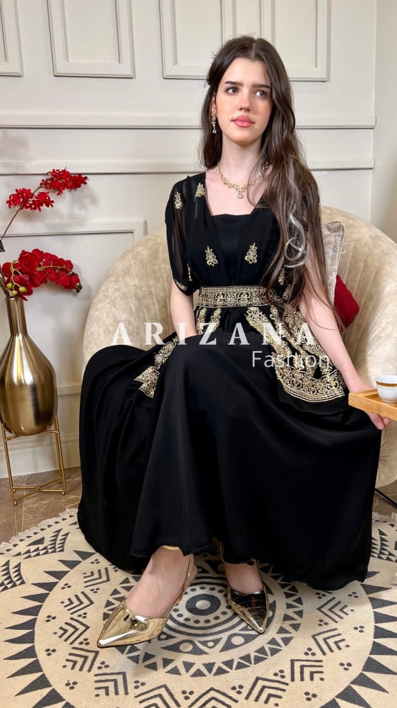 فستان اسود ميدي