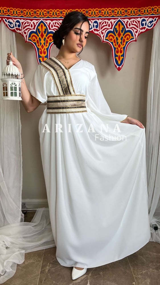Elegant white abaya