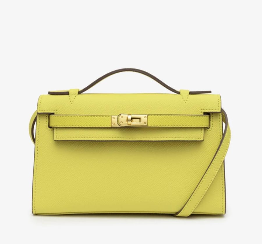 Yellow leather crossbody bag