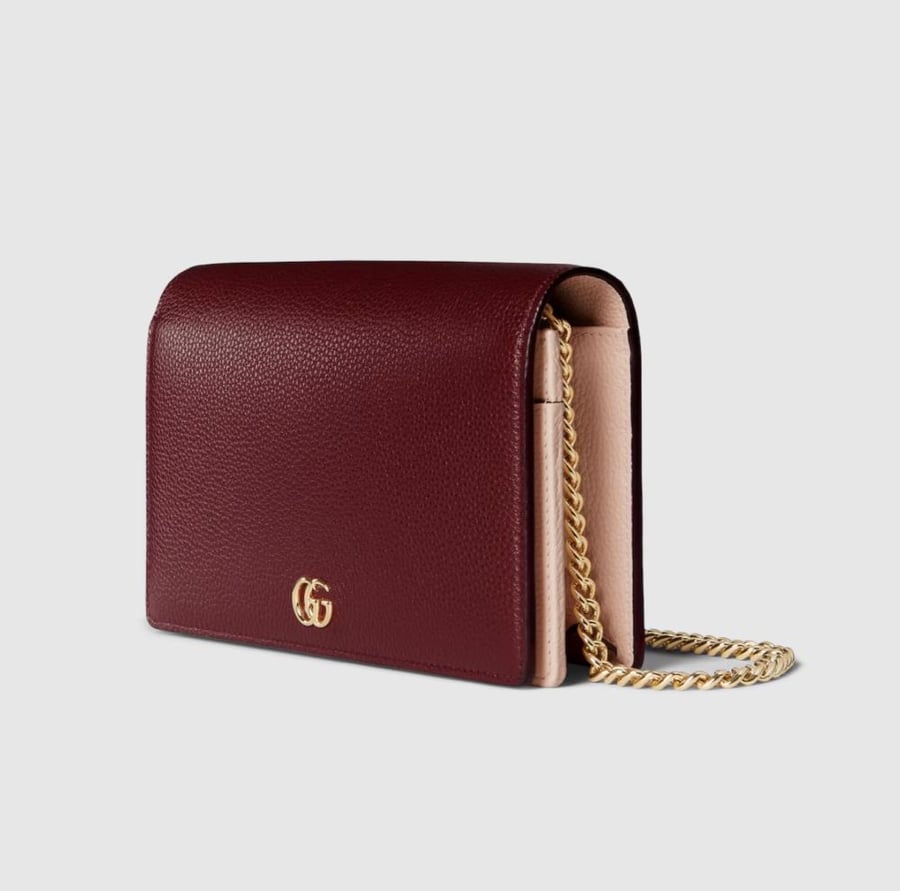 Gucci wallet on chain burgundy