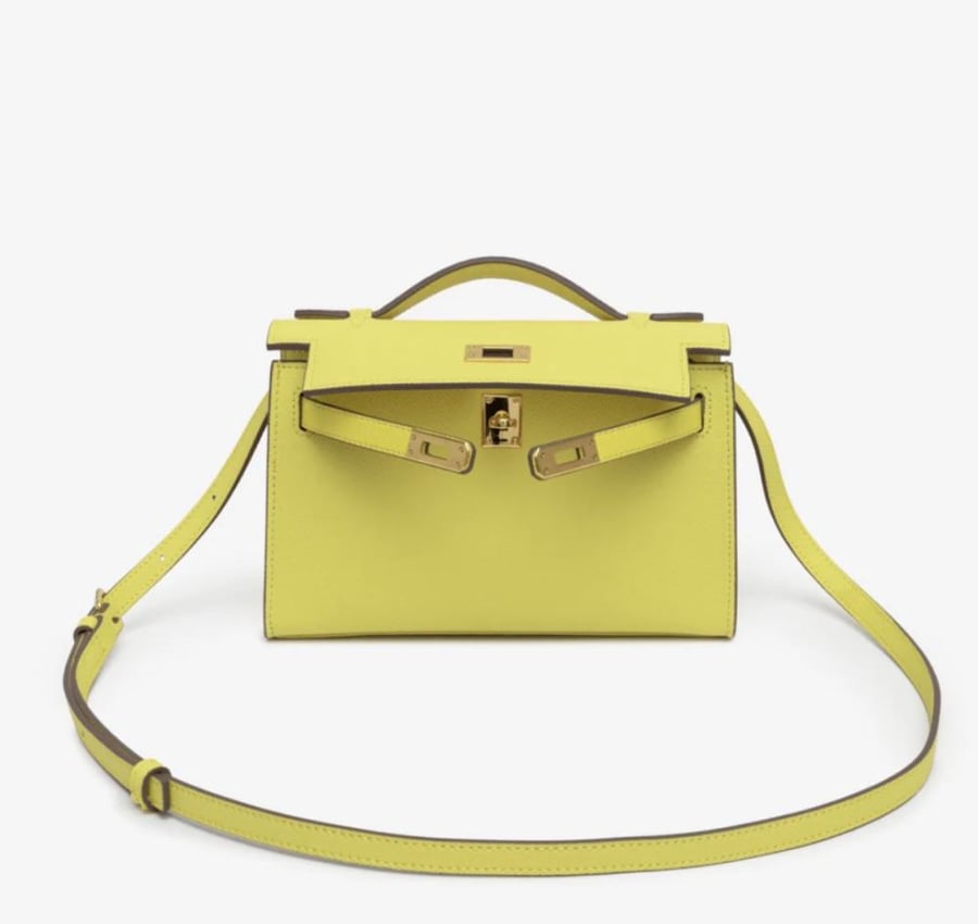 Yellow leather crossbody bag