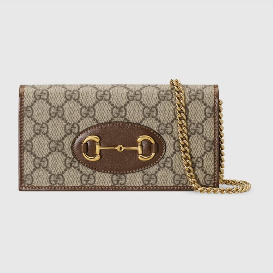 Gucci wallet on chain Horsebit brown