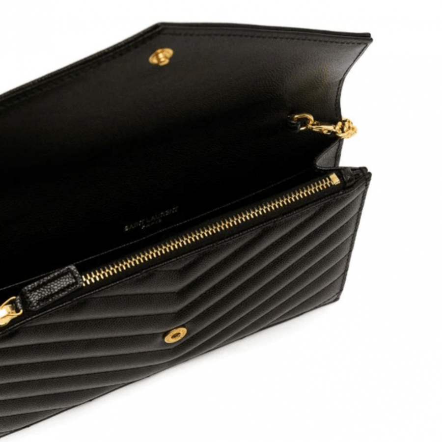 Saint Laurent chain wallet leather black