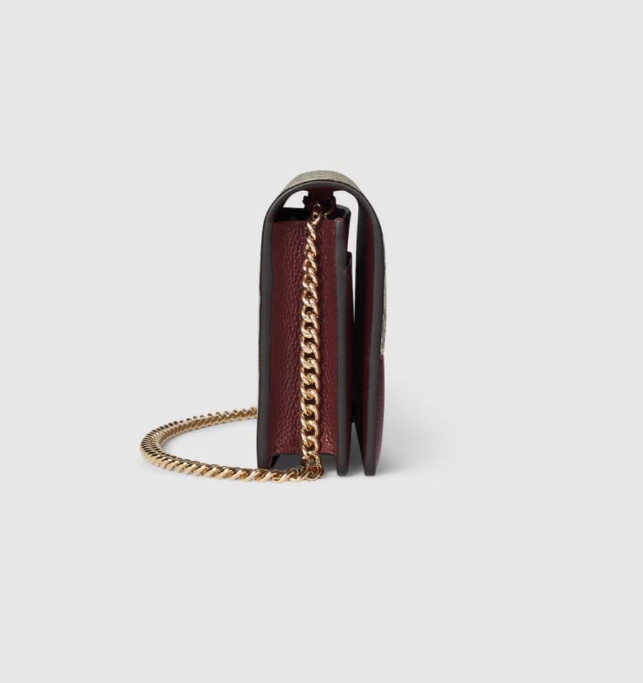 Gucci wallet on chain burugandy