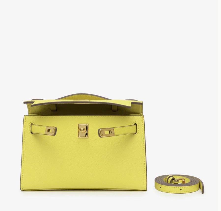 Yellow leather crossbody bag