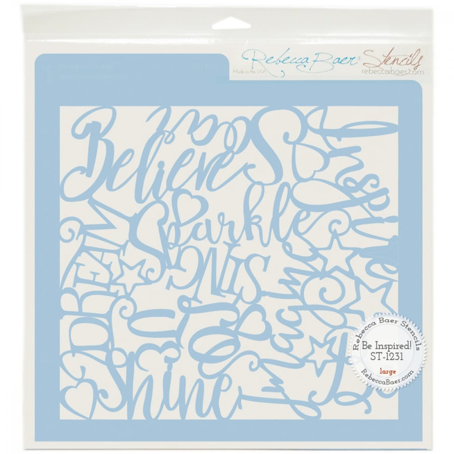 Rebecca Baer Stencil 11.75"X11.75"-Be Inspired