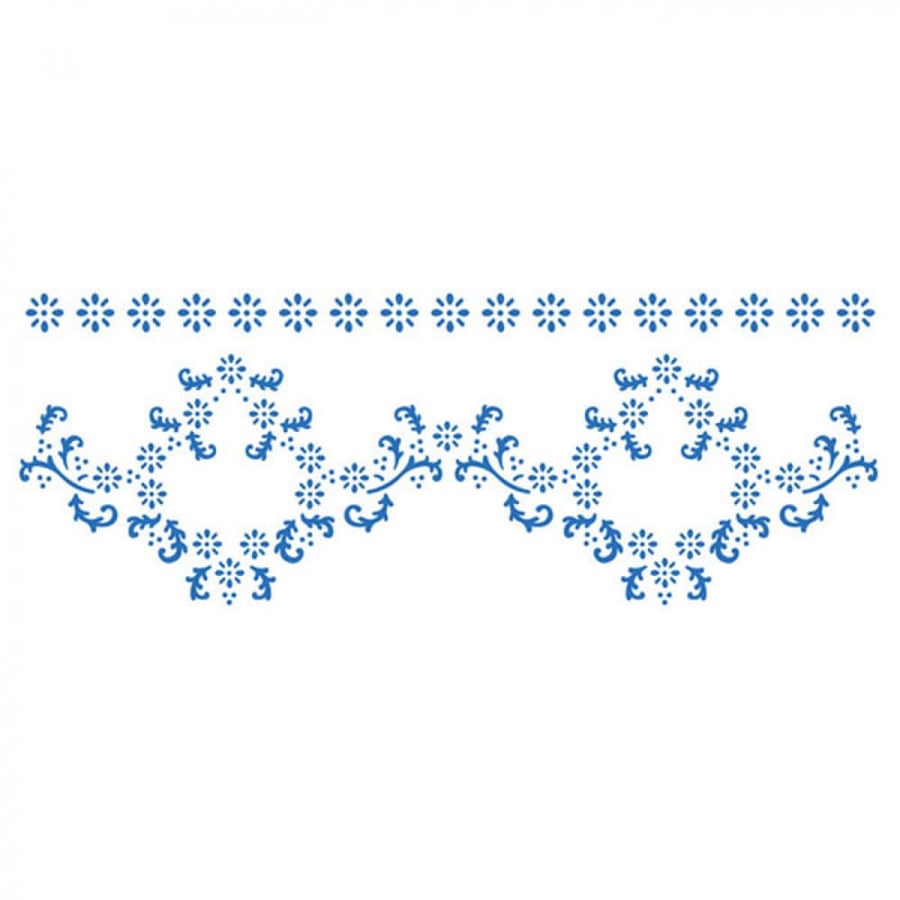 ستيمبيريا استنسل بي 38سم×15سم  حاشية الزهور الصغيرة