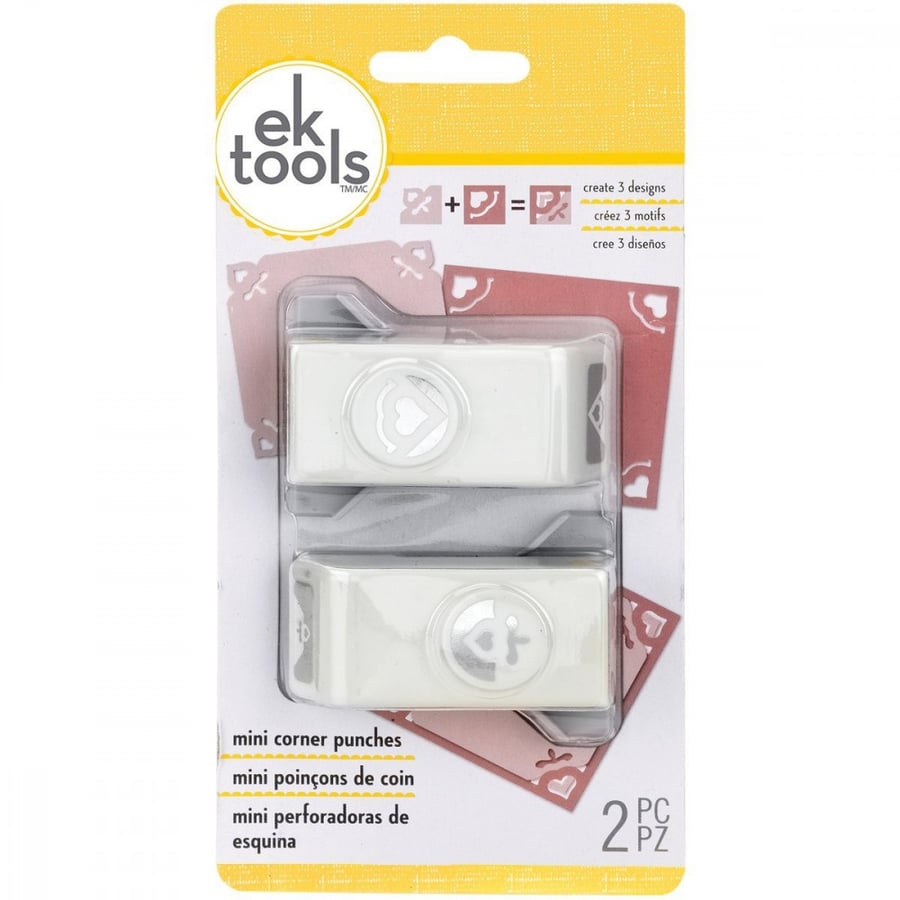 American Crafts EK Tools 2 small corner punches heart shape