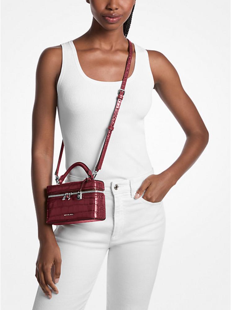 Michael Kors Jana Extra-Small Crocodile Embossed Leather Crossbody Bag, order 2-4 weeks