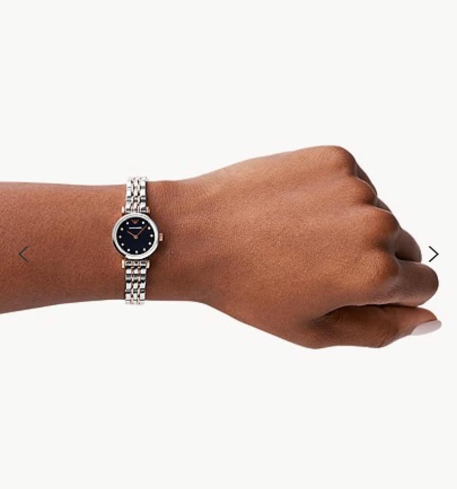 Emporio Armani Women's Two-Hand Two-Tone Stainless Steel Watch ساعه نساء حجم صغير تصل خلال 2-4 اسبوع باذن الله
