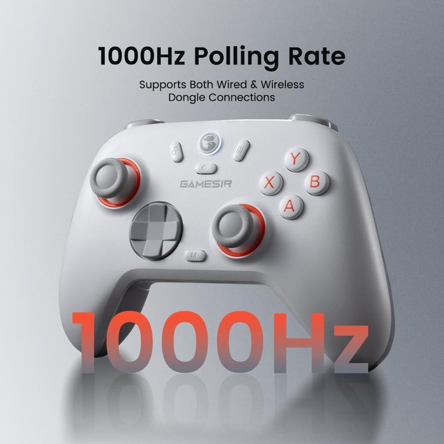 يد تحكم من جيم سير موديل نوفا 2 لايت لكونسول الألعاب سلكية متوافقة مع PC ونينتندو سويتش وأندرويد مع جويستيك هول إيفكت وأزرار ماكرو رمادي