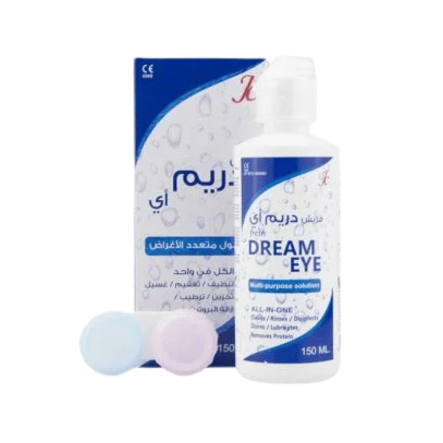 محلول عدسات متعدد الأغراض لحماية العدسات اللاصقة من دريم اي - 150 مل
