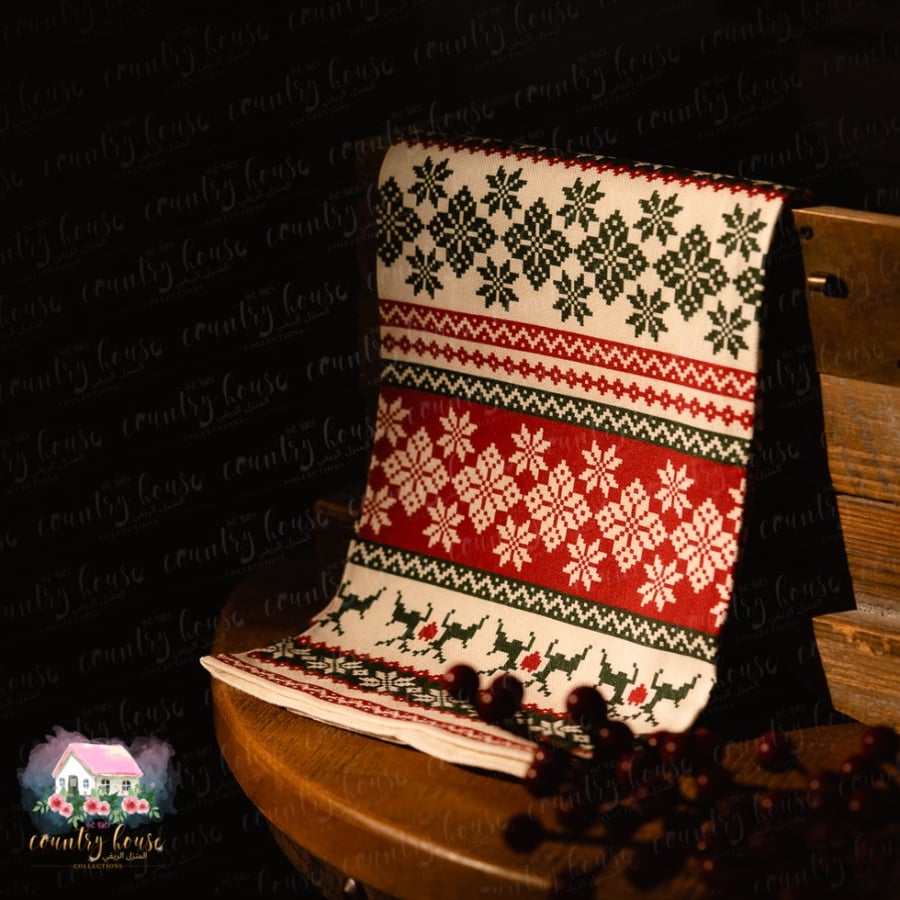 مفرش مميز بألوان شتوية - المنزل الريفي الهادئ