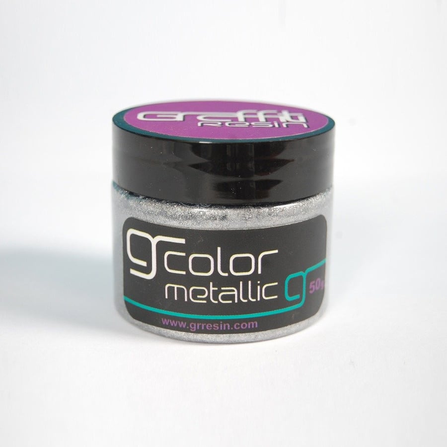 635 - Metalk Silver Graffiti Resin Metallic Silver