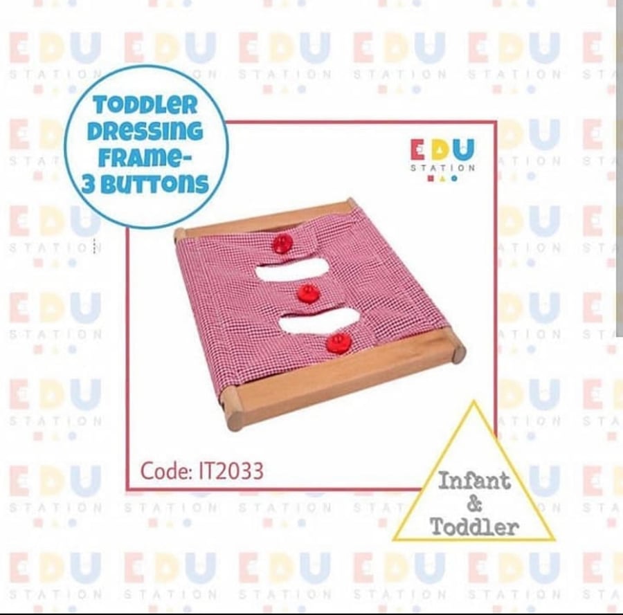 Toddler Dressing Frame: 3 Buttons - إطار ملابس للأطفال: ٣ أزارير