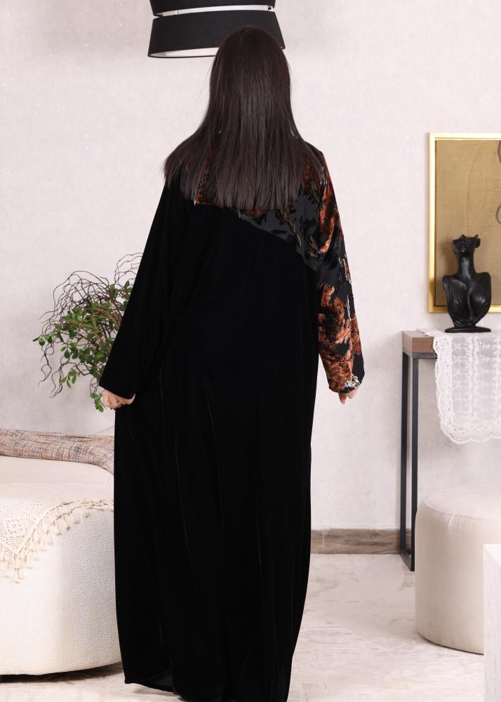 عباية مخمل مع شيفون مخمل شيز