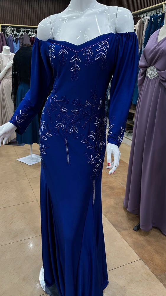 فستان نيلي كرستال بلولو