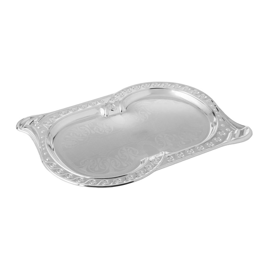 Silver-colored metal serving tray 36/25 cm