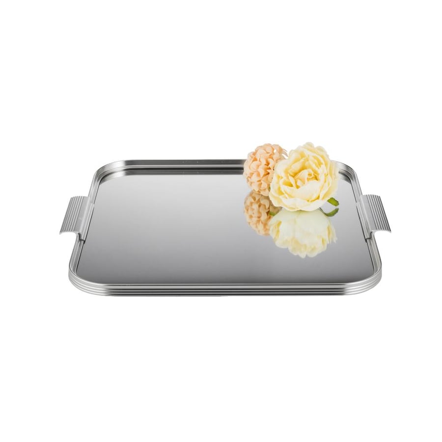 صينية تقديم معدن نيكل فاخر مربعة مقاس 35*35 سم