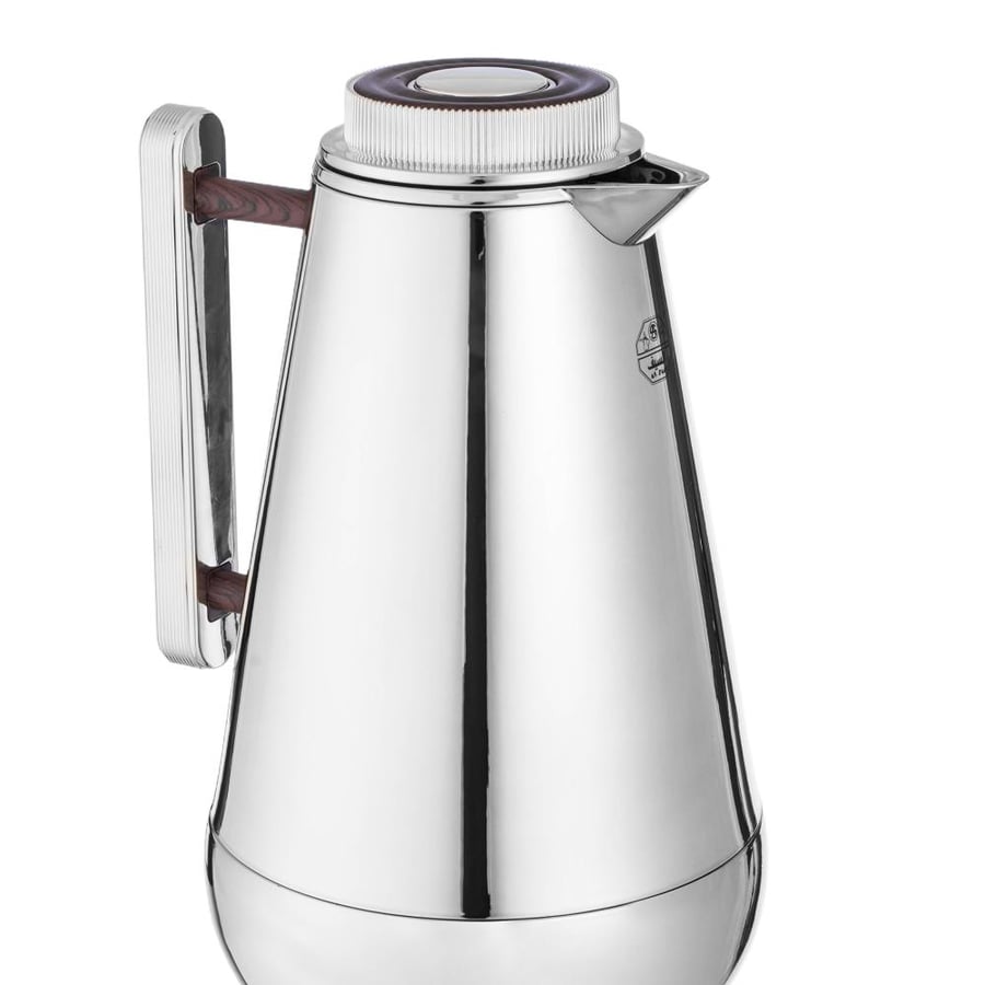 Thermos for tea and coffee Al Seif Lilia 1.3 liter nickel with wooden handle