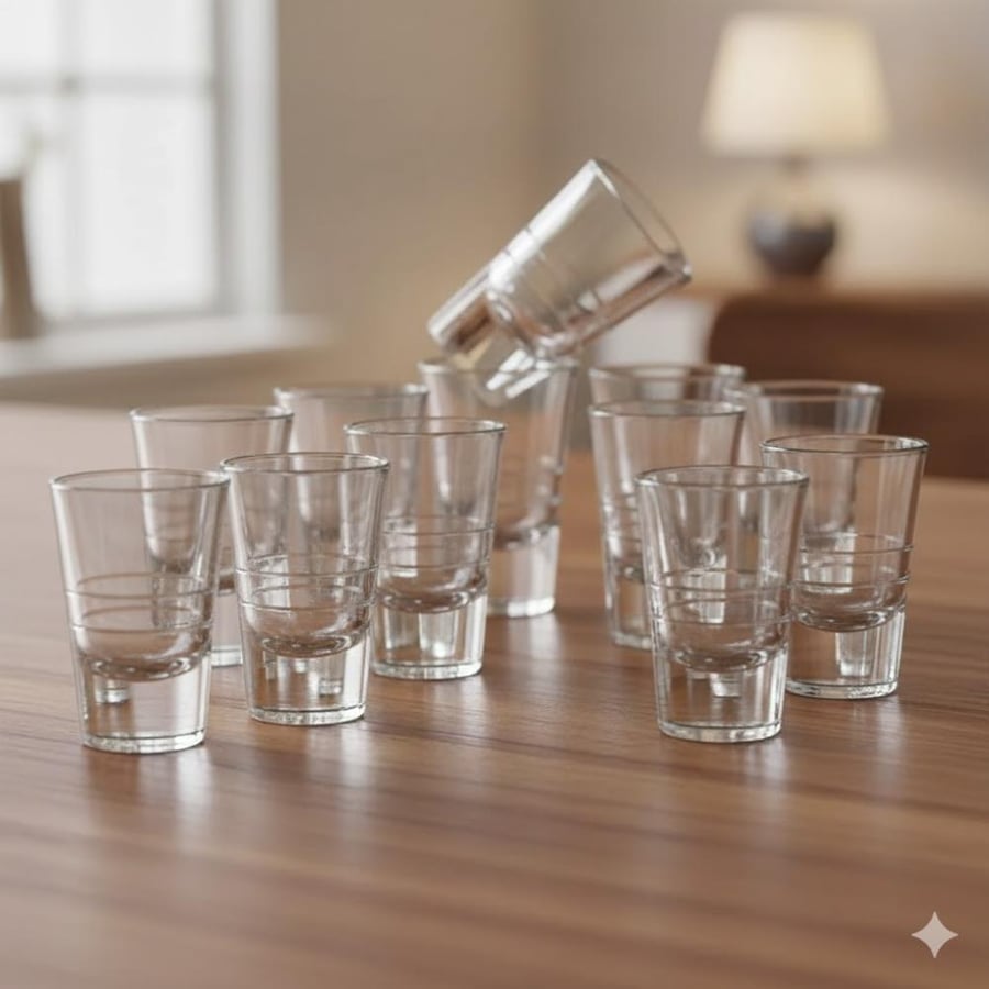 Serving glasses for dessert, glass, 12 pieces, 75 ml