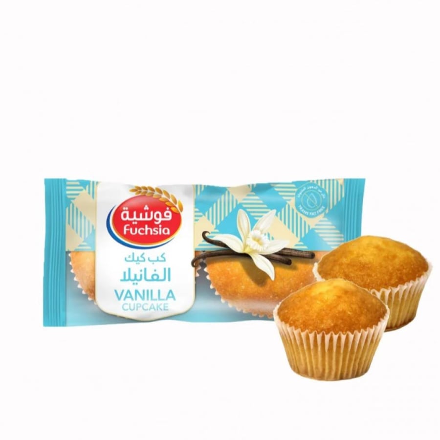 فوشية كب كيك بالفانيلا