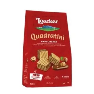 Loacker Crispy Wafer Cubes With Hezelnut Cream Filling 125g