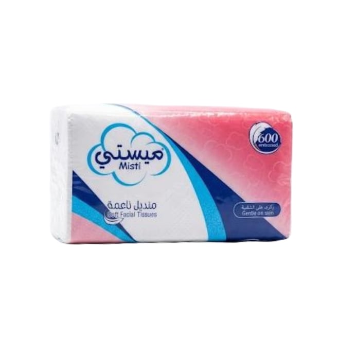 Misty Embossed Soft Facial Tissues Pc (600 Count)