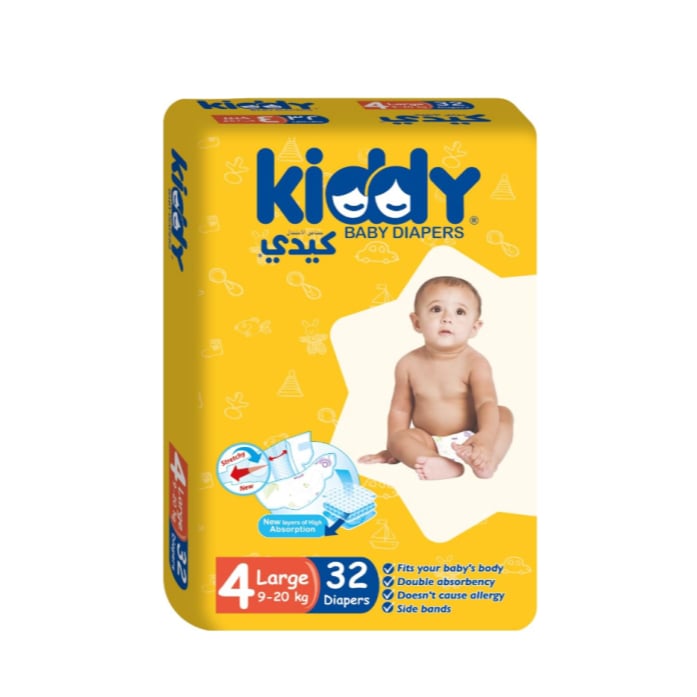 Kidi baby diapers, size 4, 32 pieces.