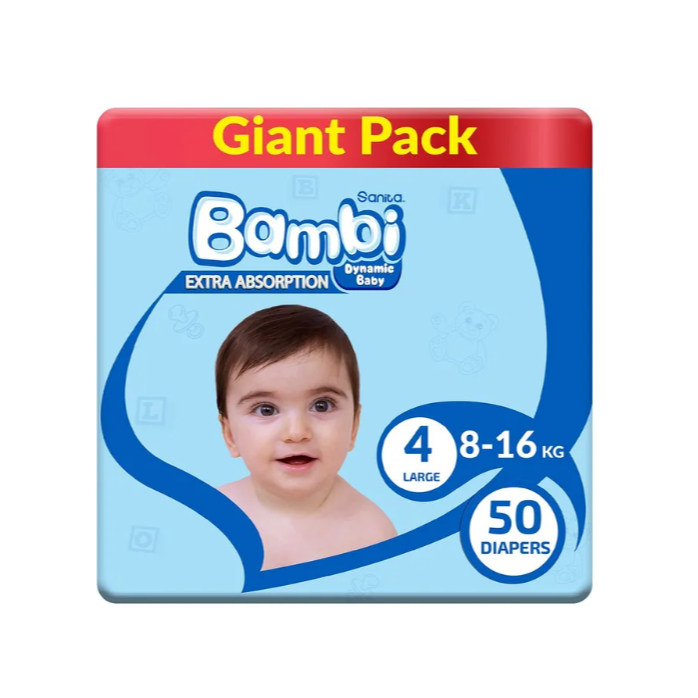 Sanita Bambi Baby Diapers Giant,Large 50 Diapers