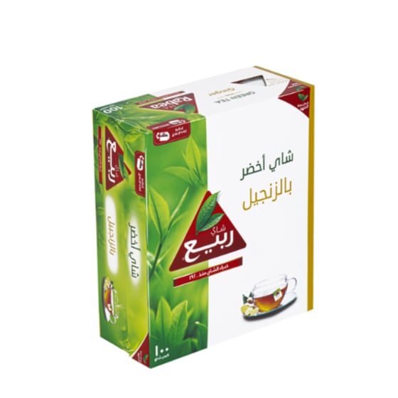 ربيع شاي أخضر بالزنجبيل أكياس 100 × 1.6 جم